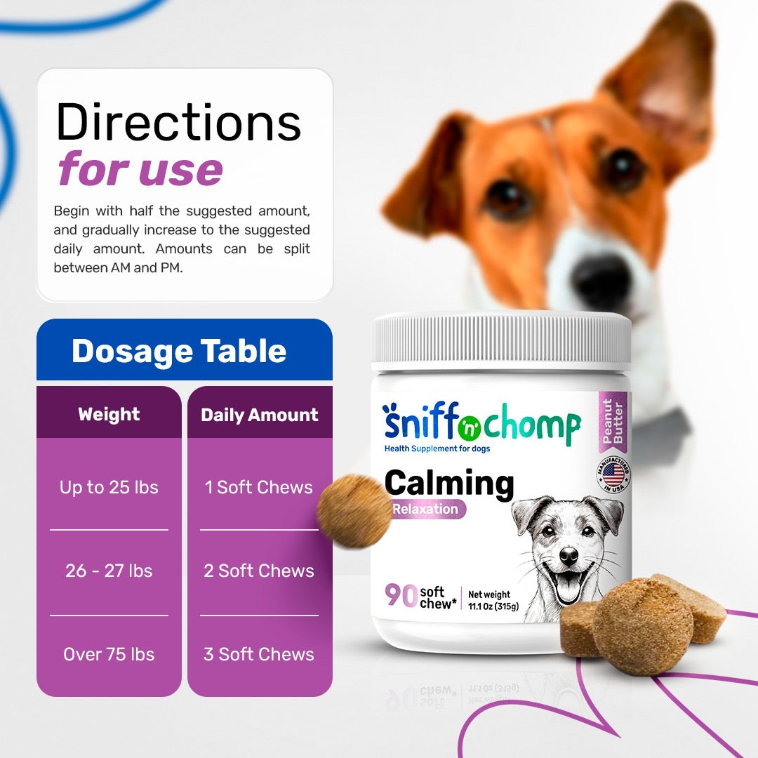 Sniff 'n' Chomp Calming Chews with melatonin for dogs