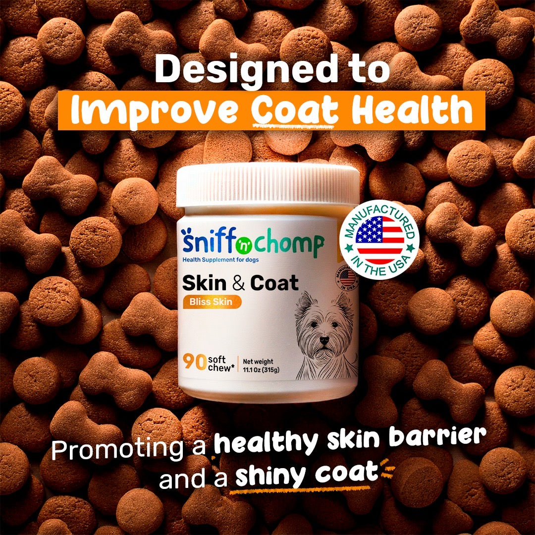 Sniff n Chomp skin and coat chews for dogs – Omega-3 Supplement
