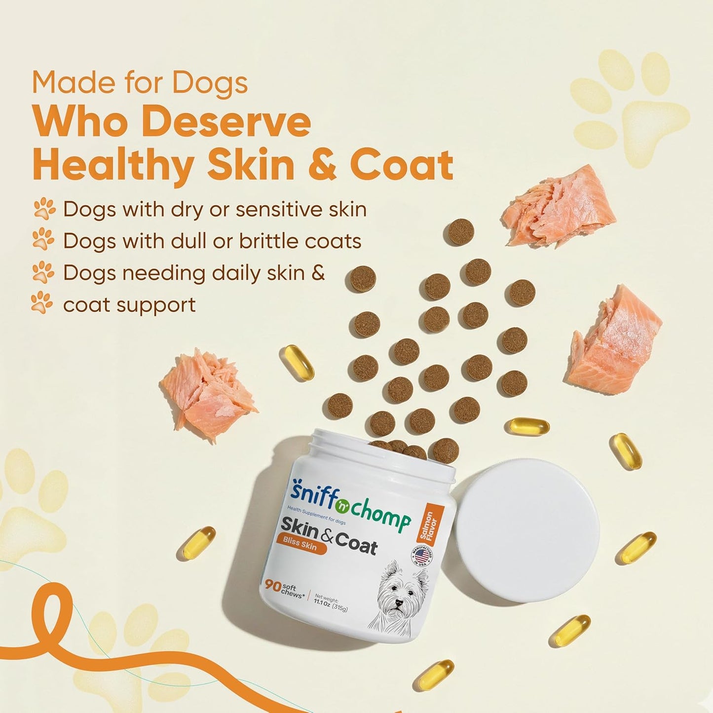 skin and coat chews - sniff 'n' chomp