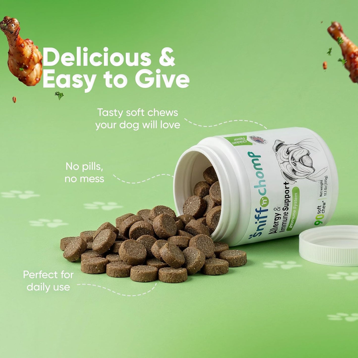 allergy and immune support chews - sniff 'n' chomp
