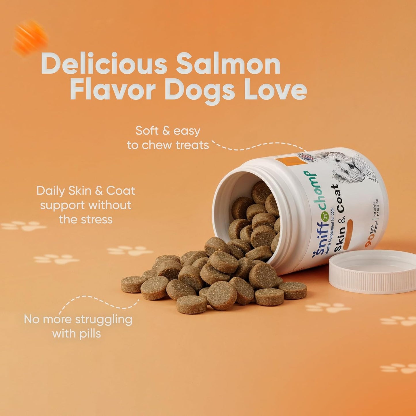 skin and coat chews - sniff 'n' chomp