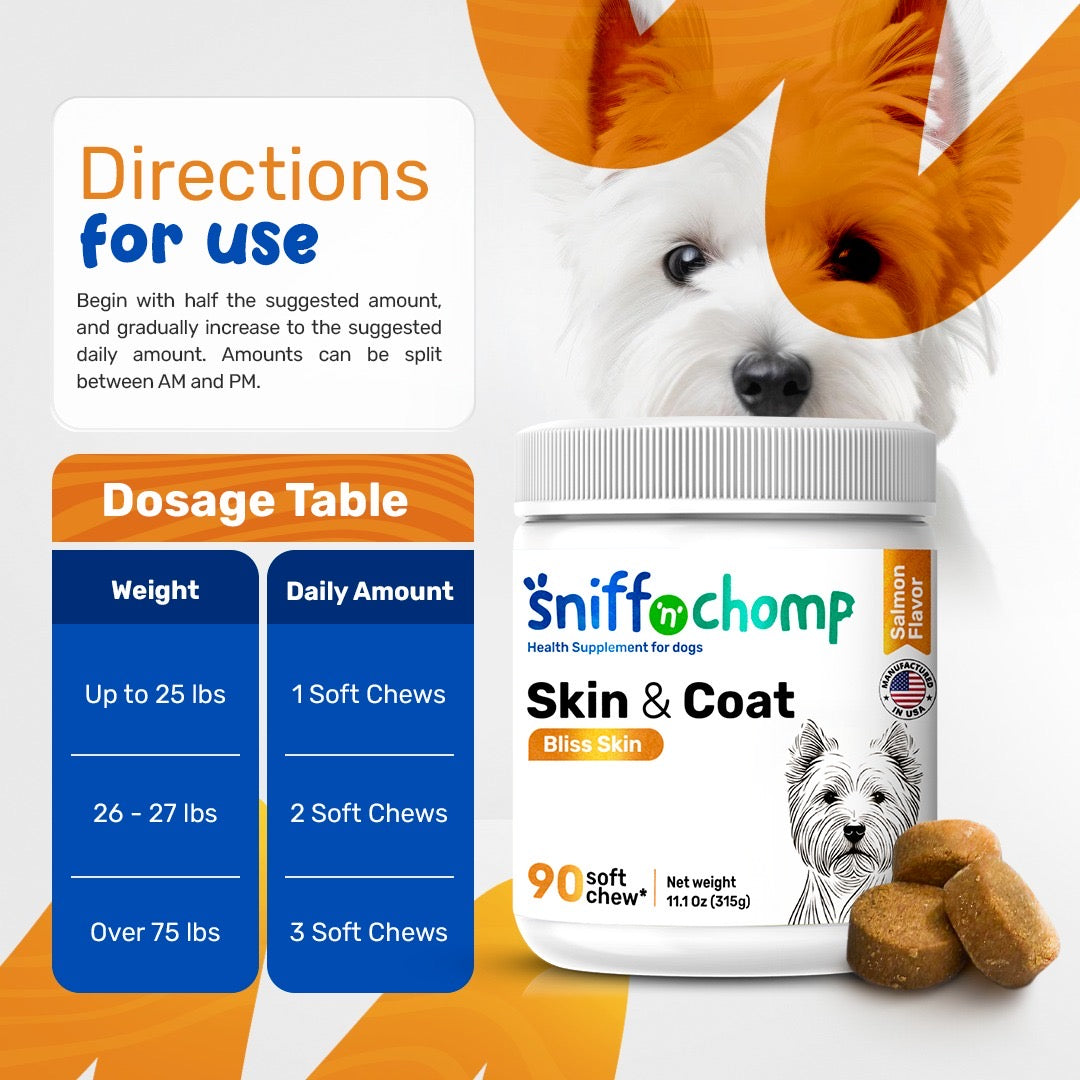 Dog chews for shiny coat and healthy skin – salmon flavor